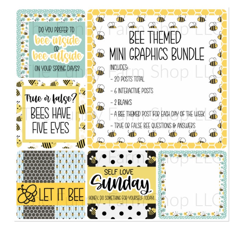 Bee Themed Mini Graphics Bundle