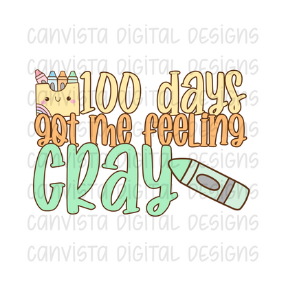 100 Days Got Me Feeling Cray PNG File - Digital Design