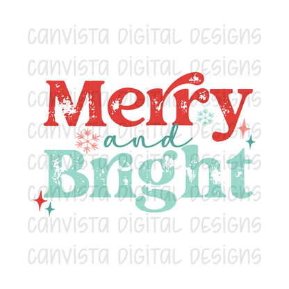 Merry & Bright PNG File - Digital Design