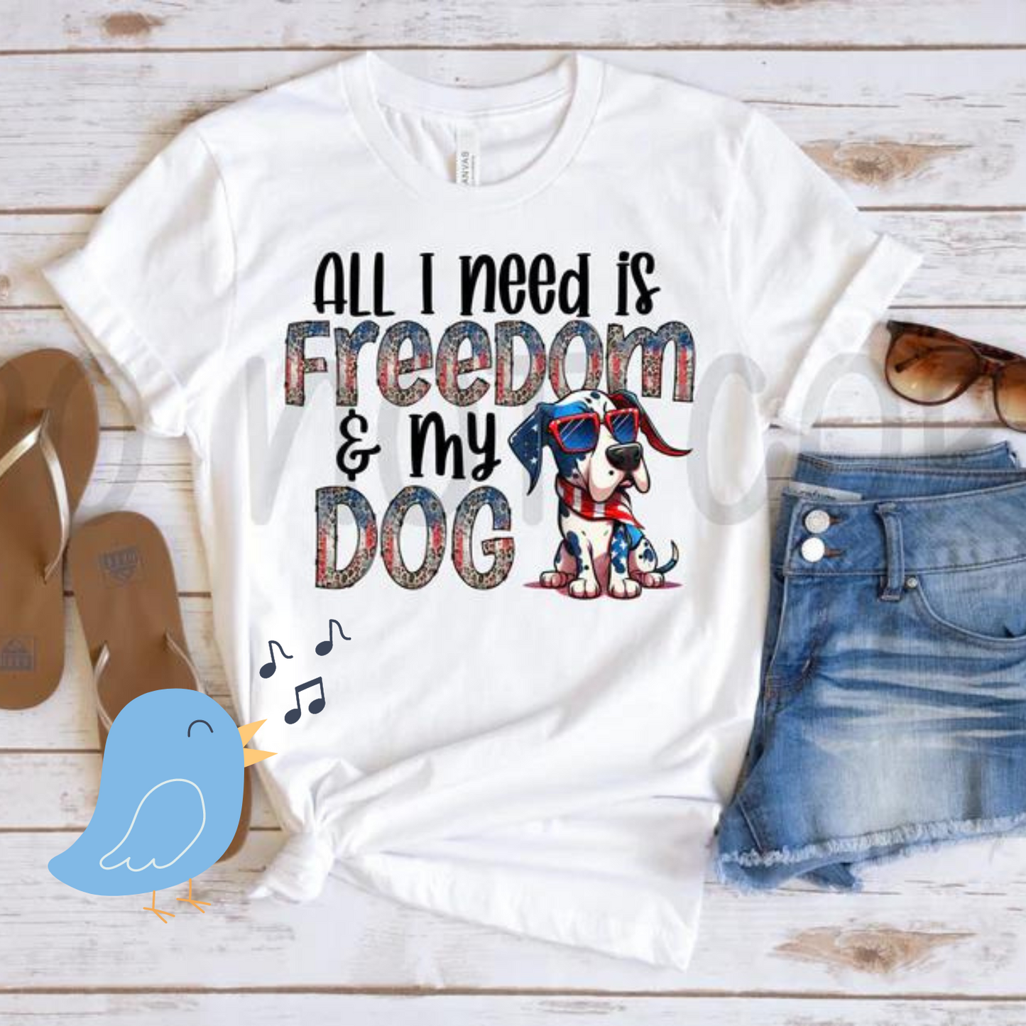 All I Need is Freedom & My Dog Great Dane PNG File-Digital Design