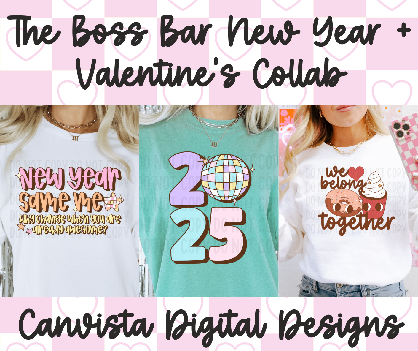 New Year + Valentine's Collab - The Boss Bar Designer Collab Bundle - Digital Designs