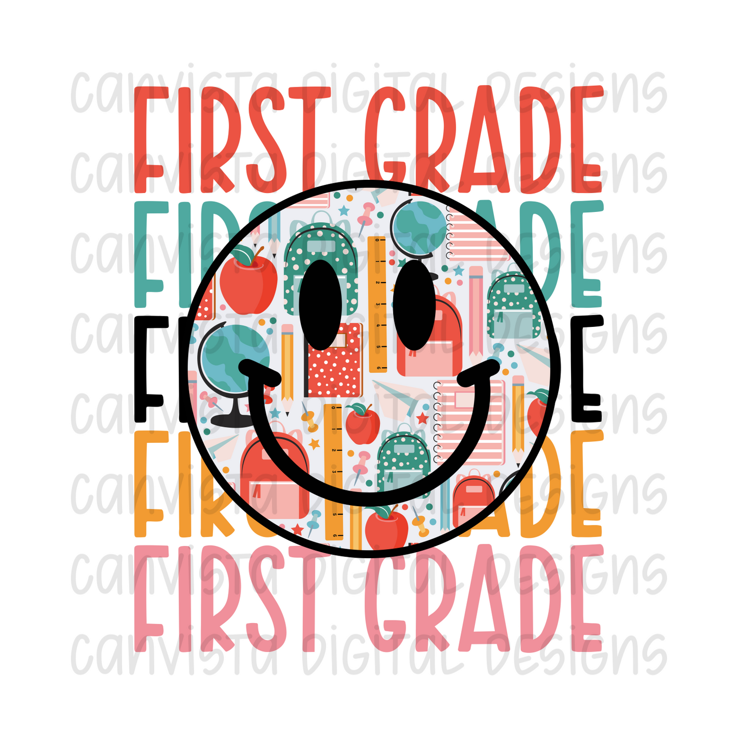 First Grade Smiley PNG File - Digital Design