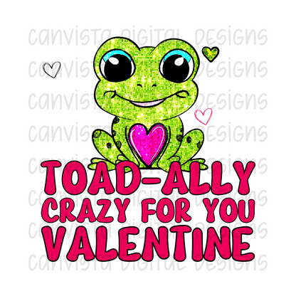 Toad-ally Crazy For You Valentine PNG File - Digital Design