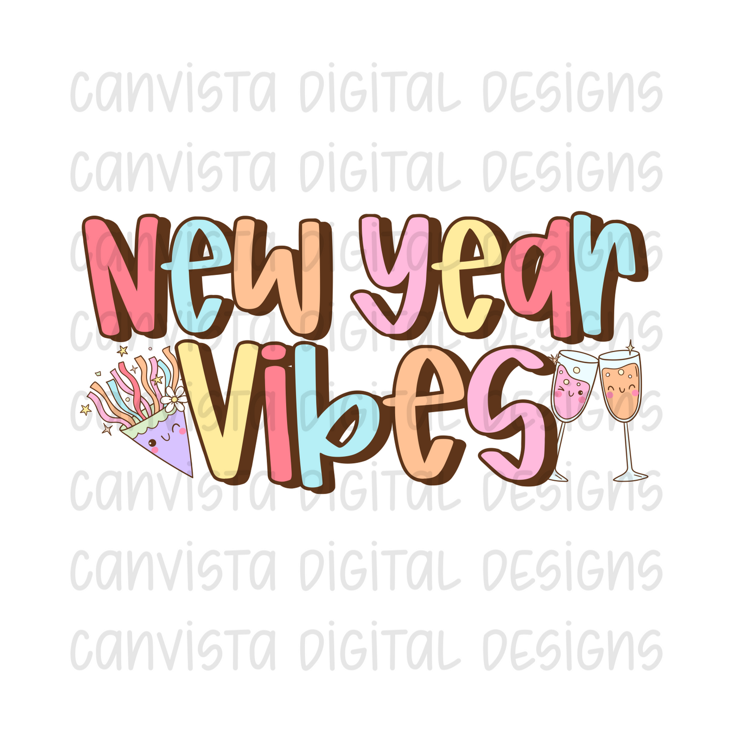 New Year Vibes PNG File - Digital Design