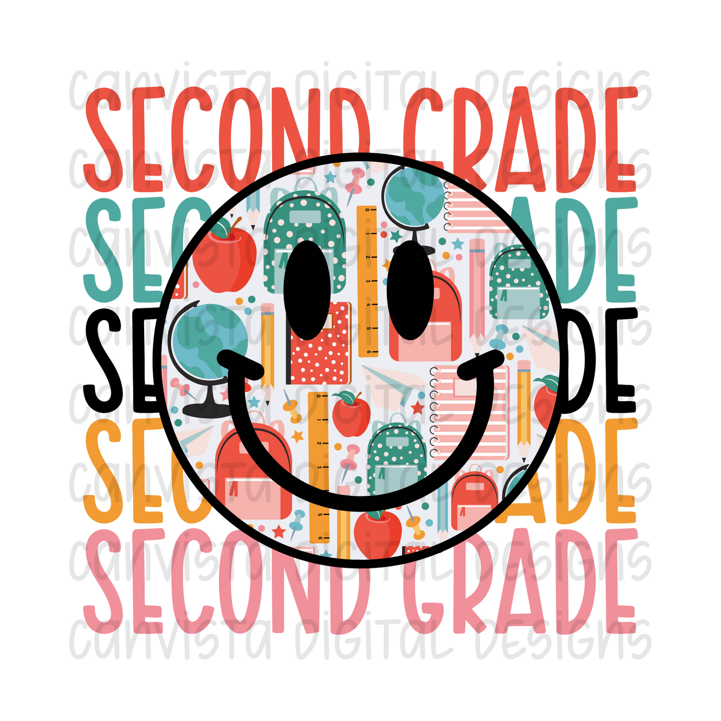 Second Grade Smiley PNG File - Digital Design