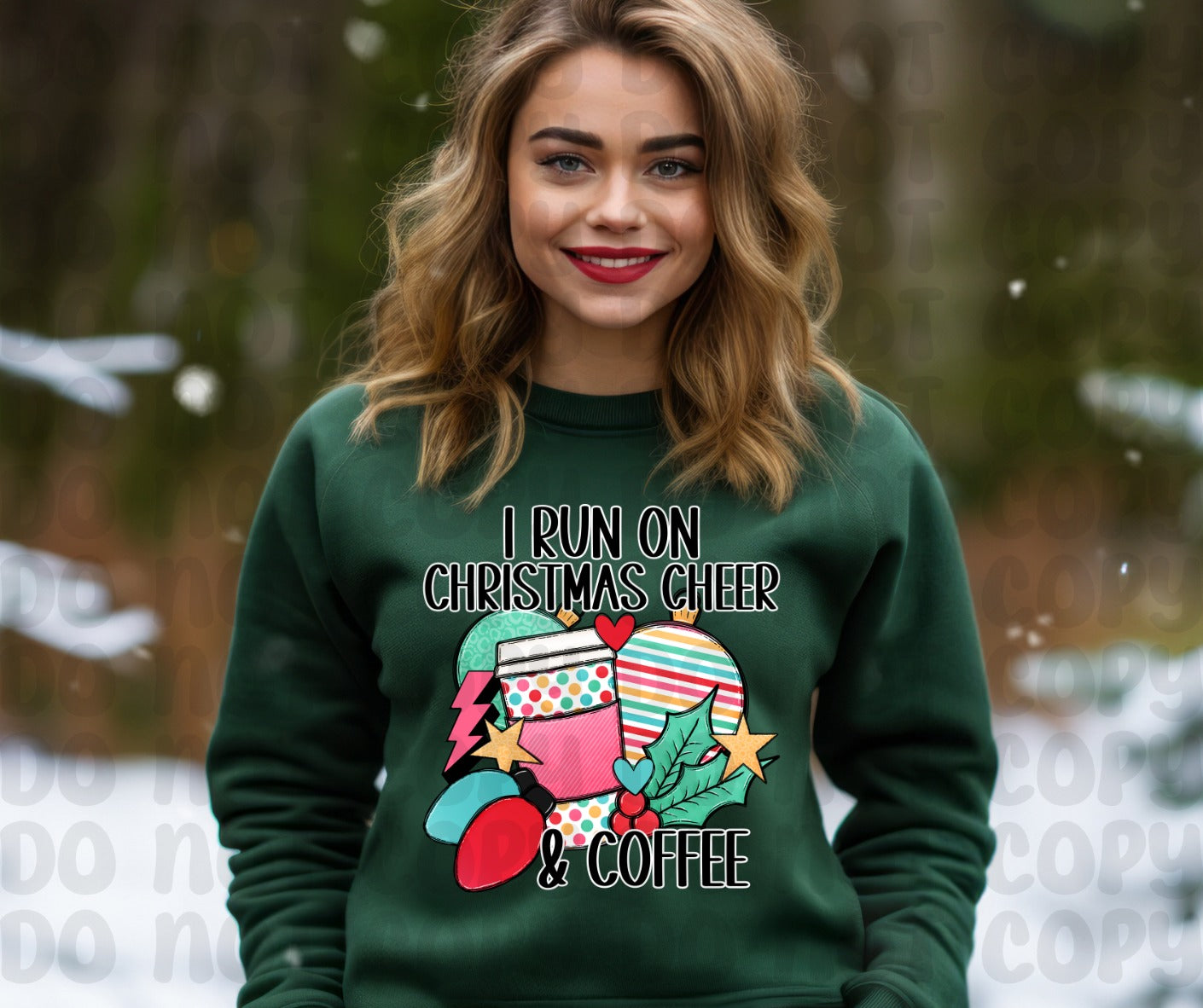 I Run On Christmas Cheer & Coffee PNG File - Digital Design