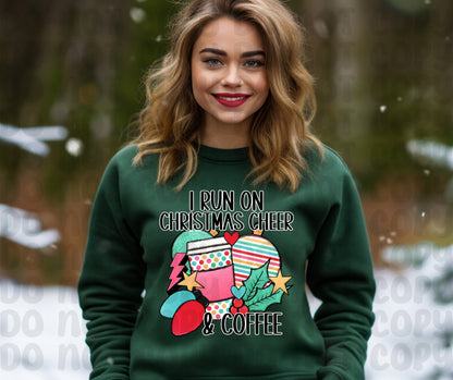 I Run On Christmas Cheer & Coffee PNG File - Digital Design