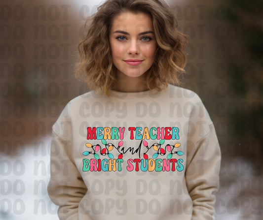 Merry Teacher. Bright Students PNG File - Digital Design