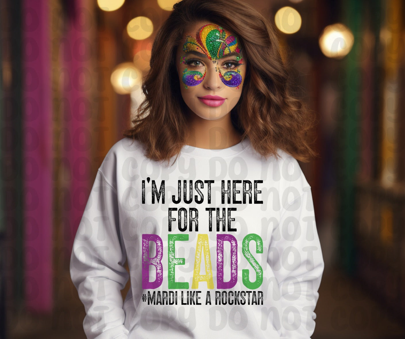 I'm Just Here For The Beads #Mardi Like A Rockstar PNG File - Digital Design