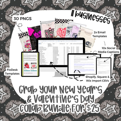 New Year + Valentine's Collab - The Boss Bar Designer Collab Bundle - Digital Designs