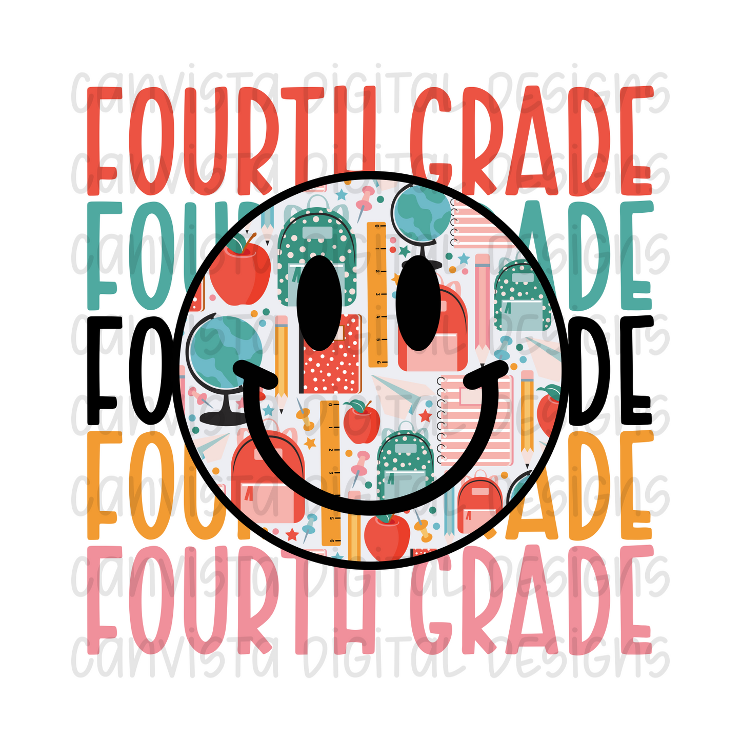 Fourth Grade Smiley PNG File - Digital Design