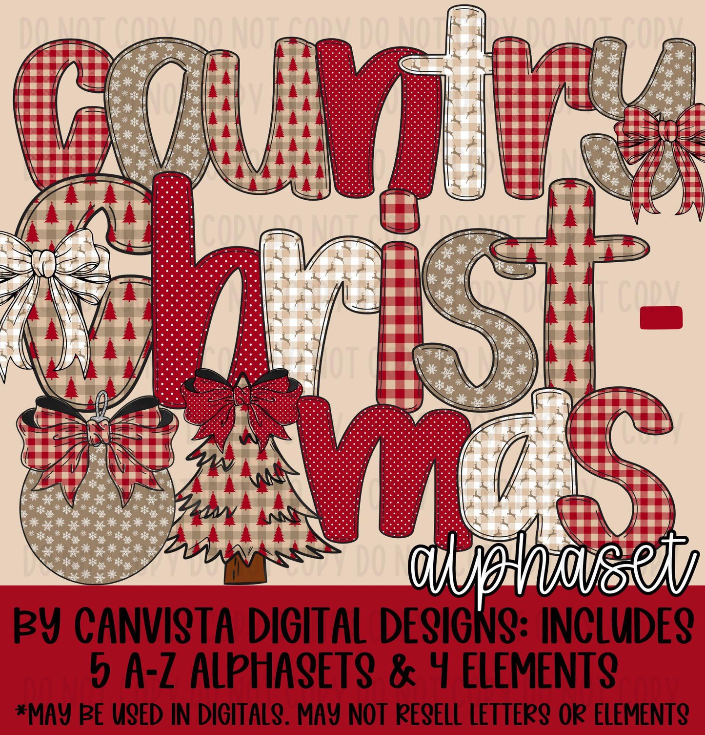 Country Christmas Alphaset