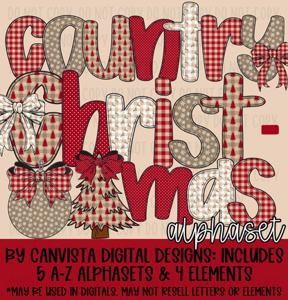 Country Christmas Alphaset