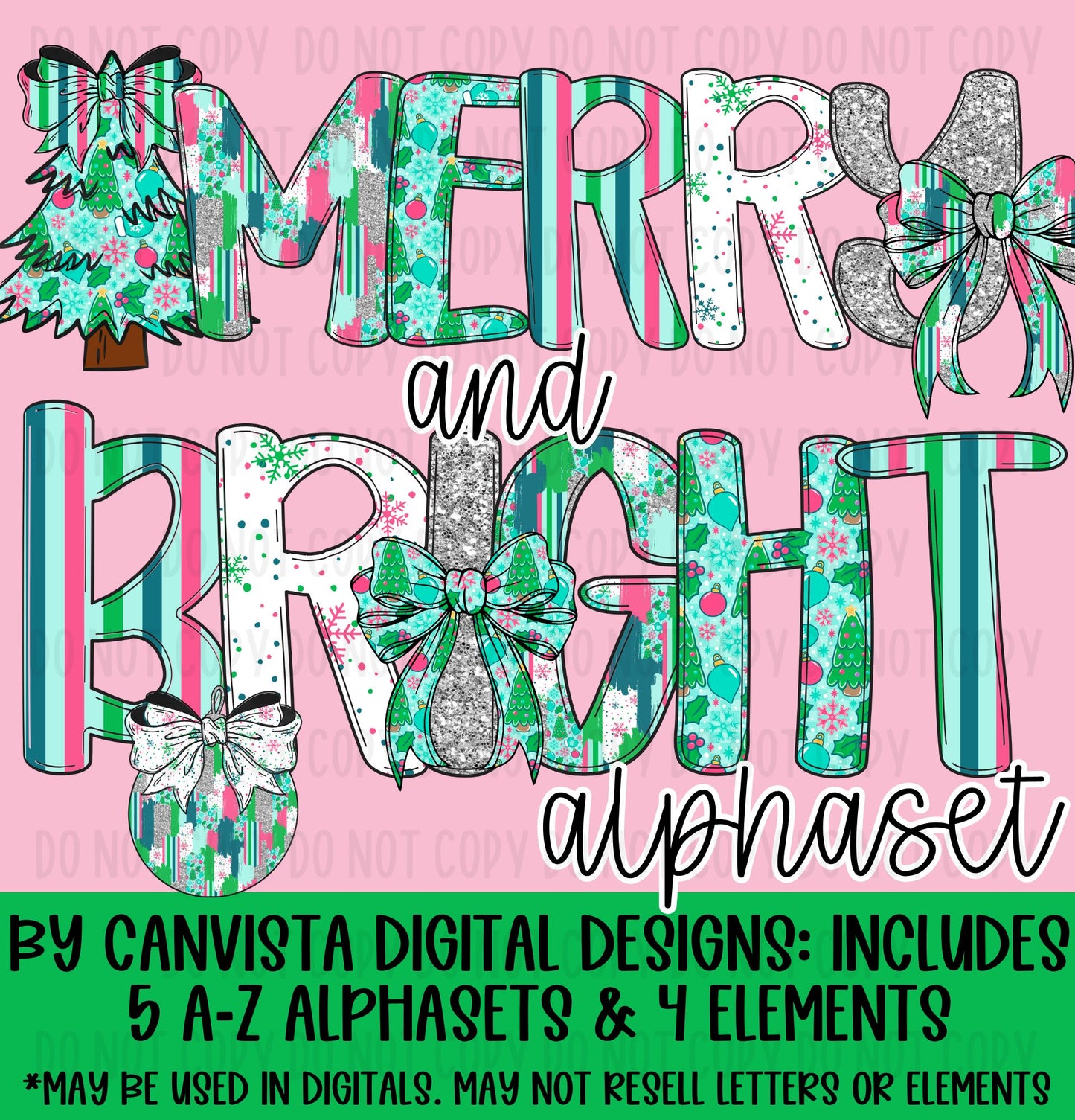 Merry and Bright Alphaset