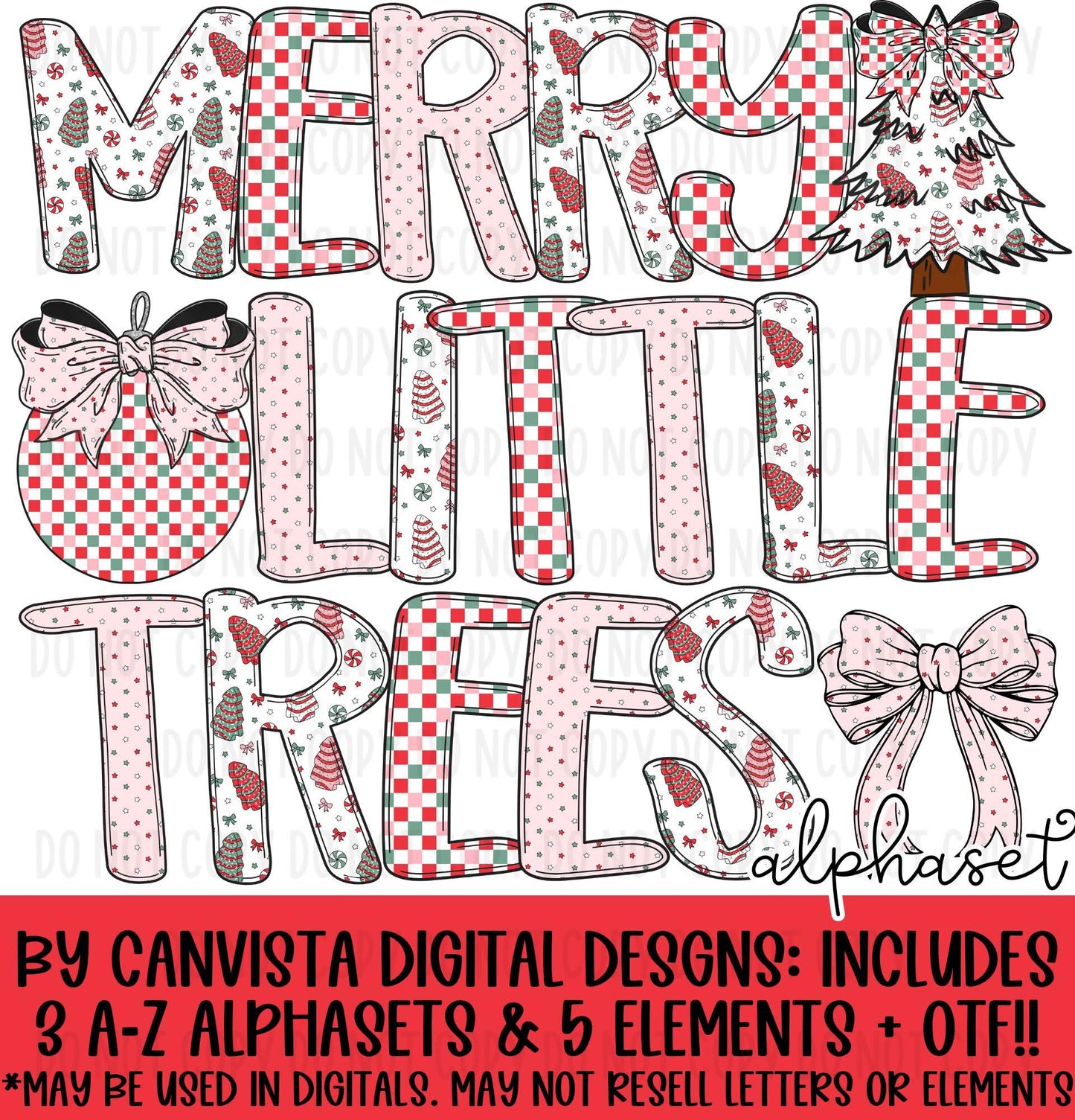 Merry Little Trees Alphaset + OTF