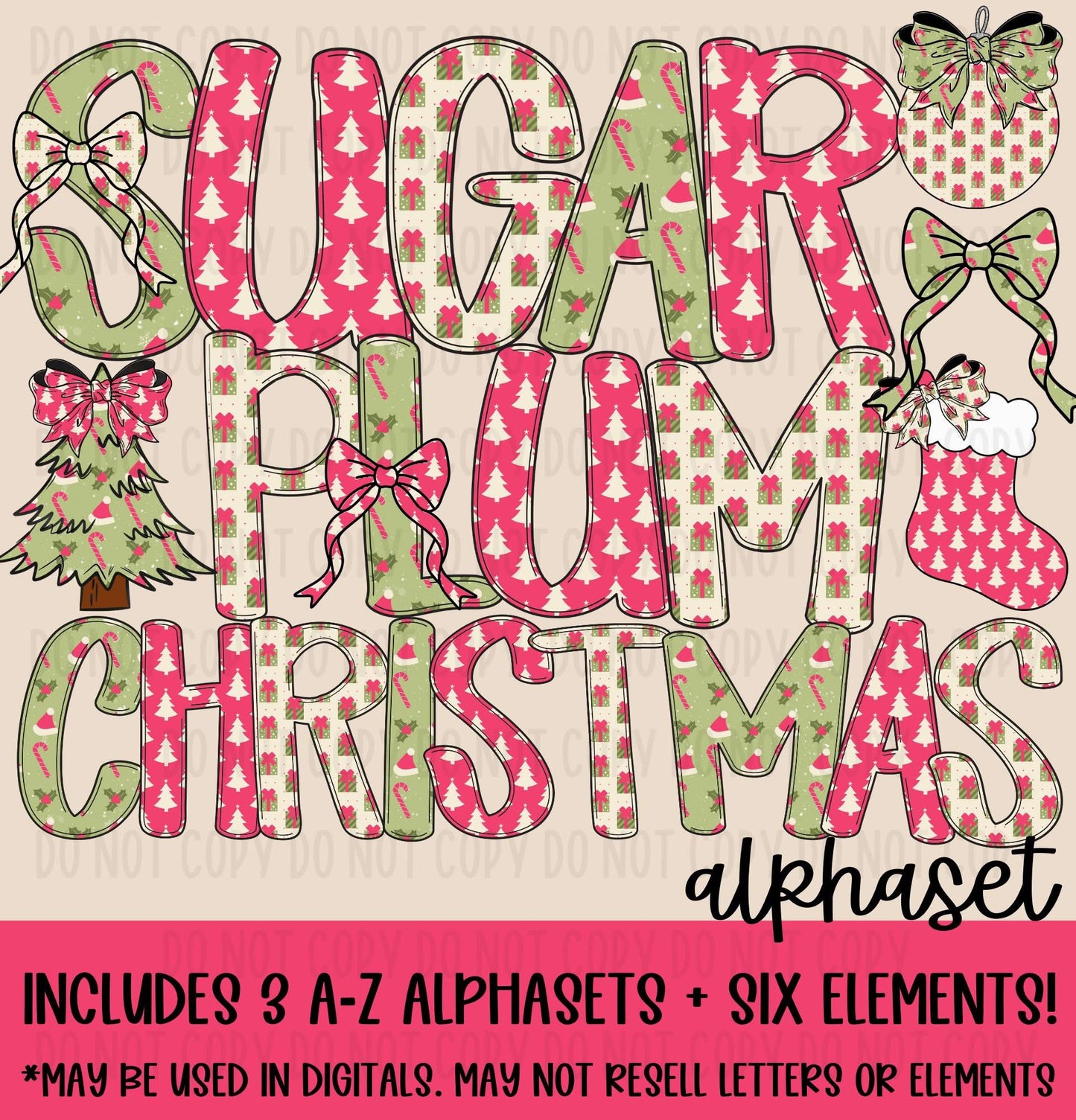 Sugar Plum Christmas Alphaset
