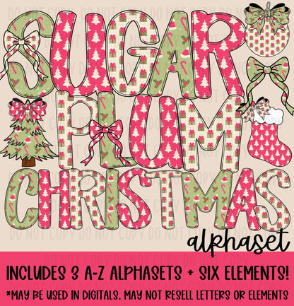 Sugar Plum Christmas Alphaset