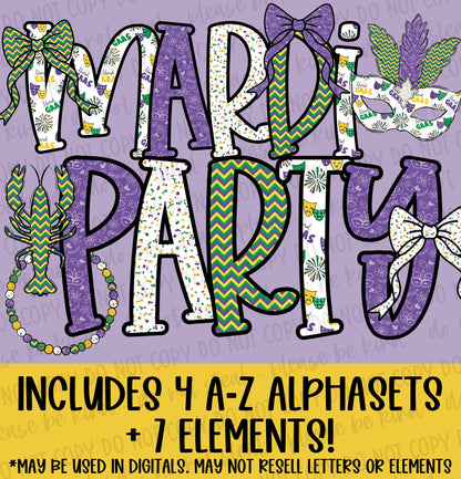 Mardi Party Alphaset