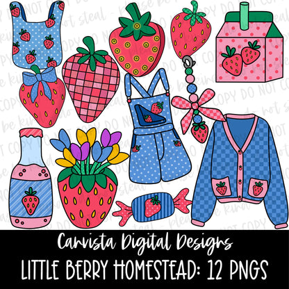 Little Berry Homestead Clipart Set