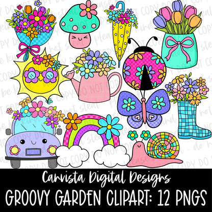 Groovy Garden Clipart Set