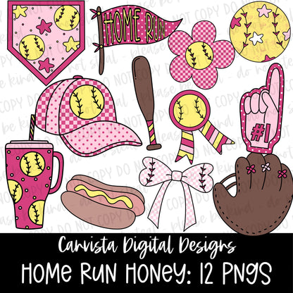 Home Run Honey Clipart Set
