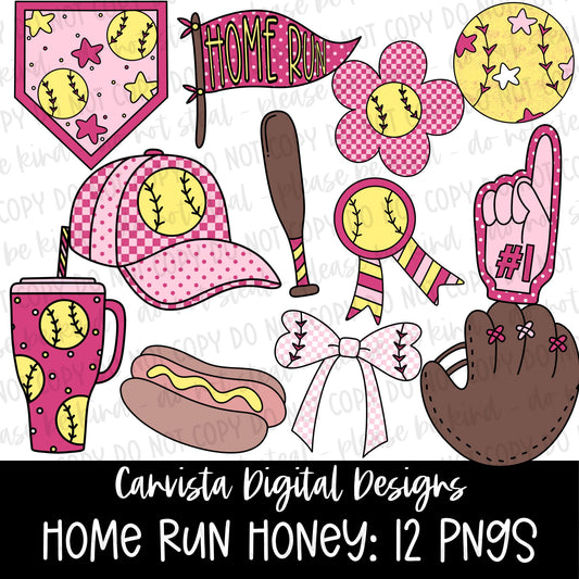 Home Run Honey Clipart Set