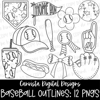 Baseball/ Softball Outline Set
