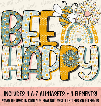 Bee Happy Alphaset