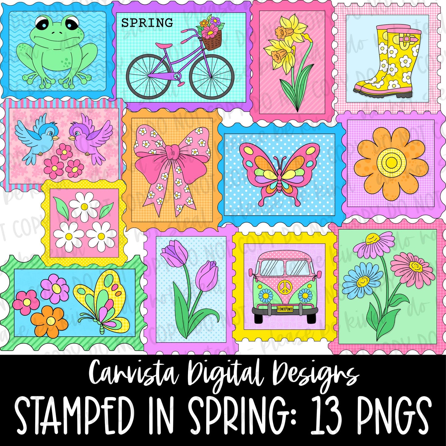 Stamped in Spring Clipart Set