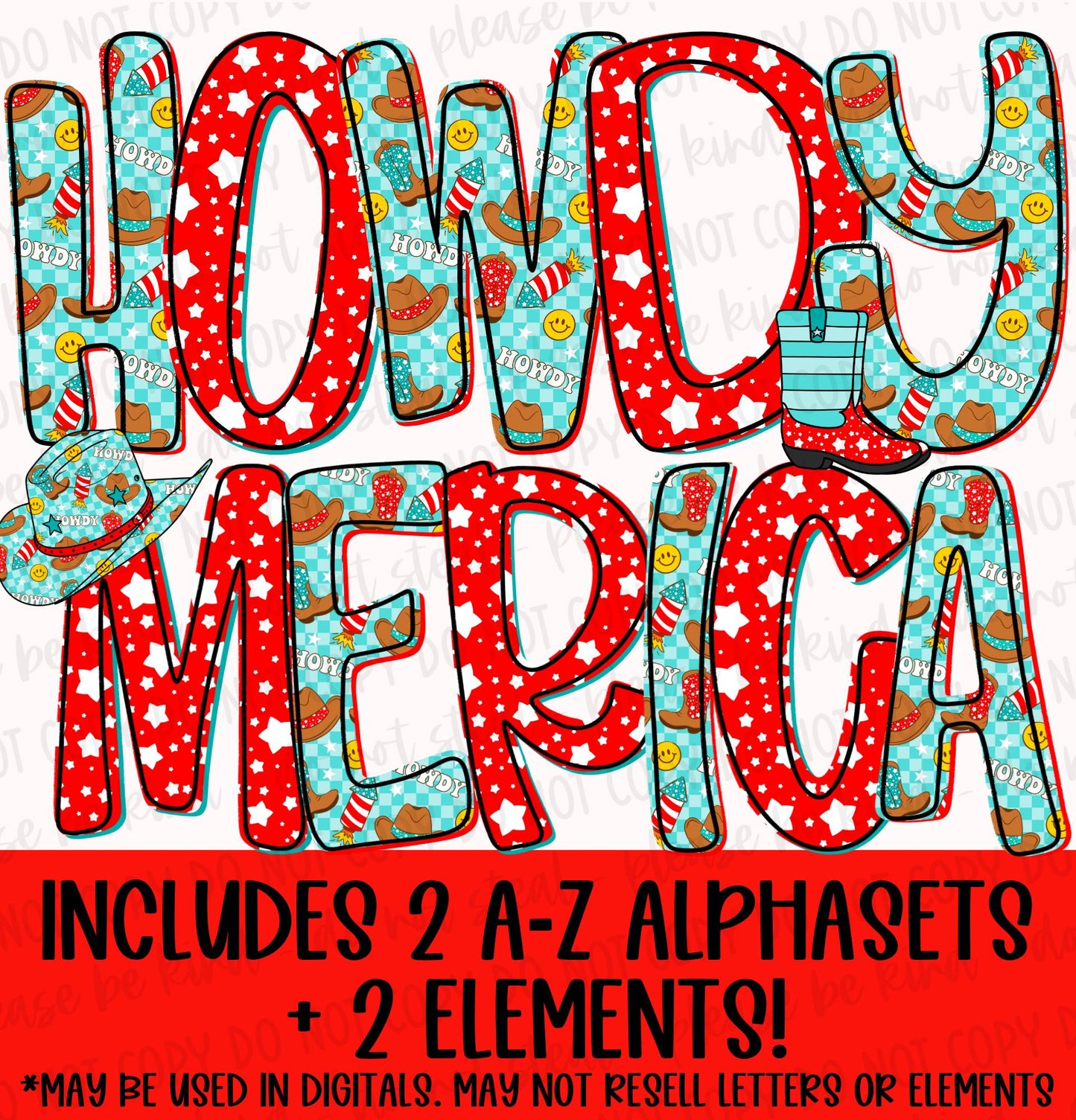 Howdy Merica Mini Alphaset