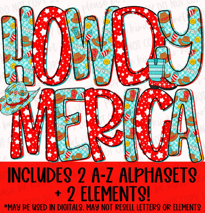 Howdy Merica Mini Alphaset