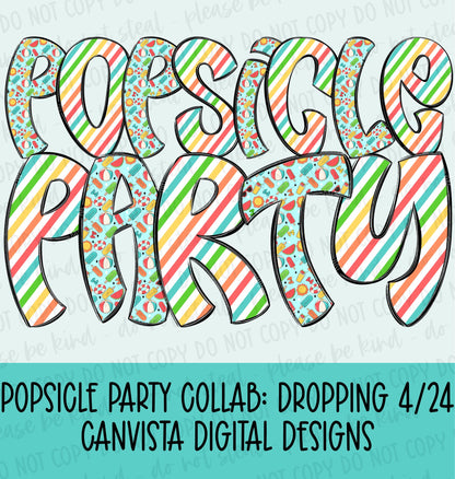 Popsicle Party Collab - Designer Elements: Alphas, Clipart, Outlines, Seamless Paper