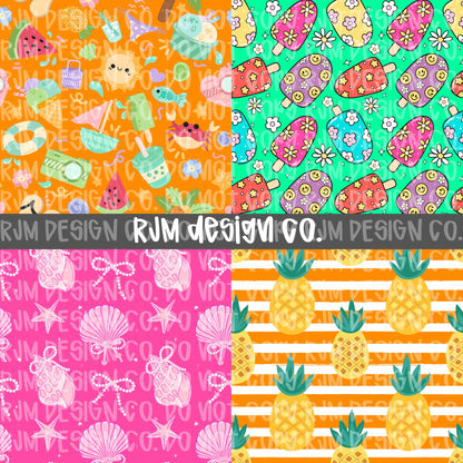 Popsicle Party Collab - Designer Elements: Alphas, Clipart, Outlines, Seamless Paper