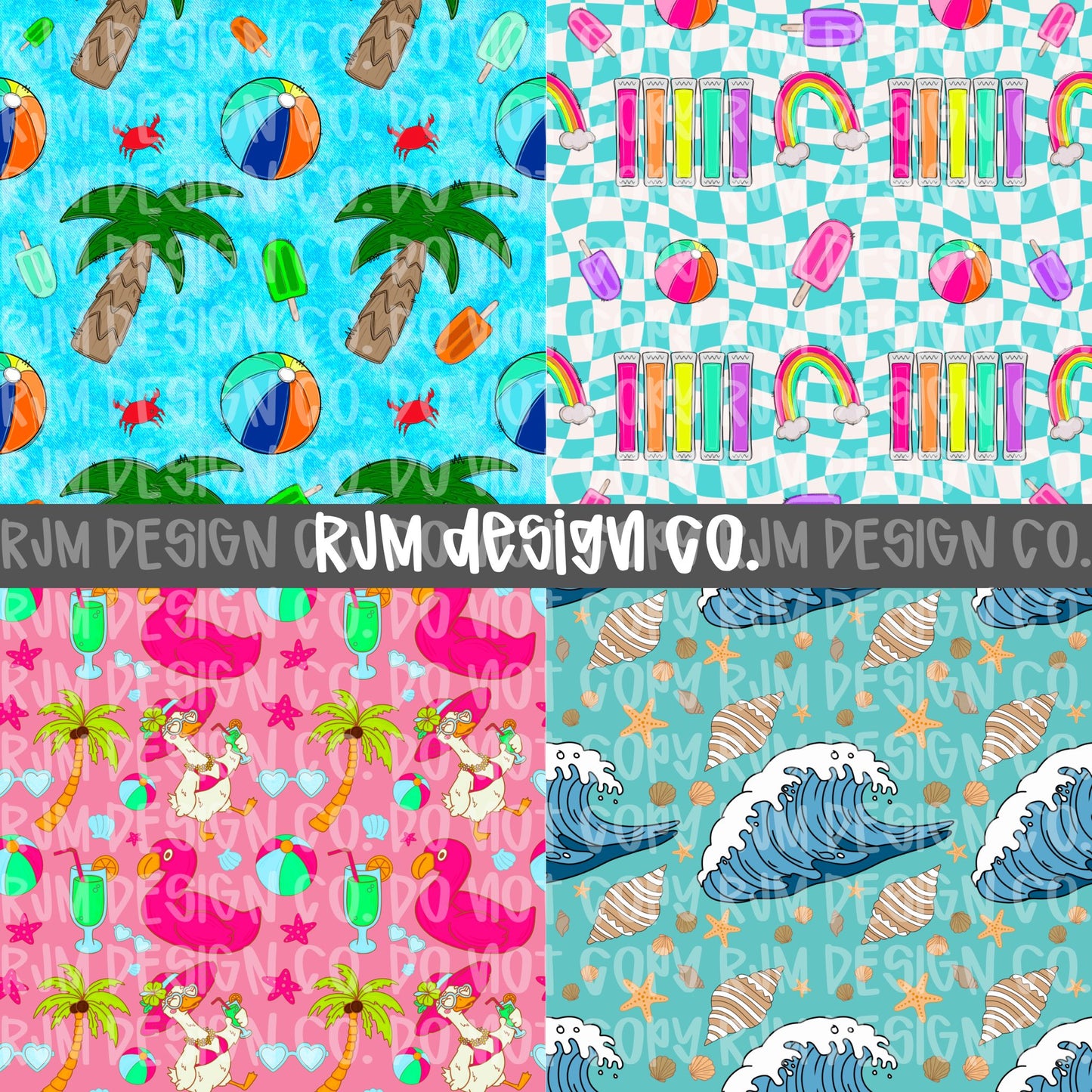 Popsicle Party Collab - Designer Elements: Alphas, Clipart, Outlines, Seamless Paper