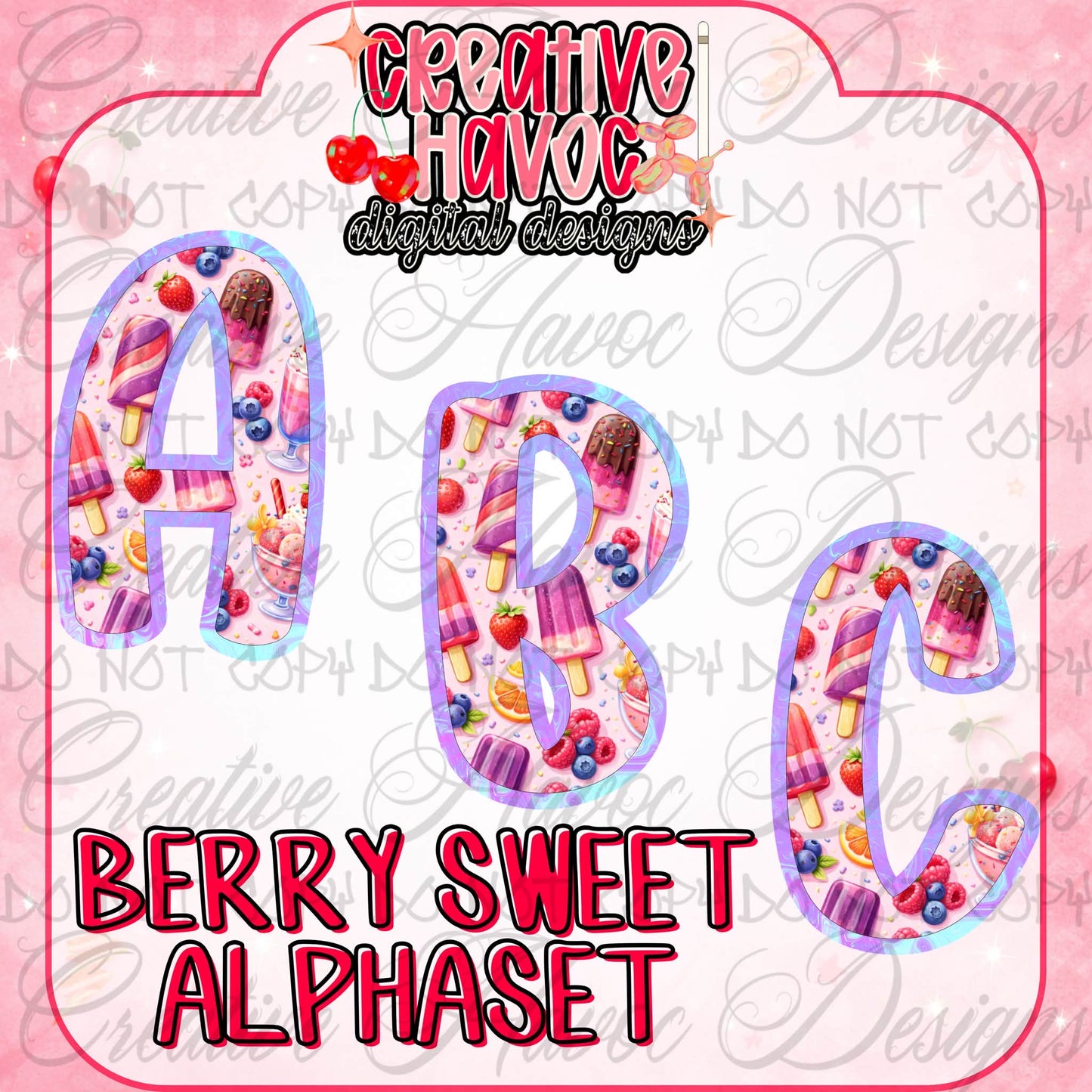 Popsicle Party Collab - Designer Elements: Alphas, Clipart, Outlines, Seamless Paper