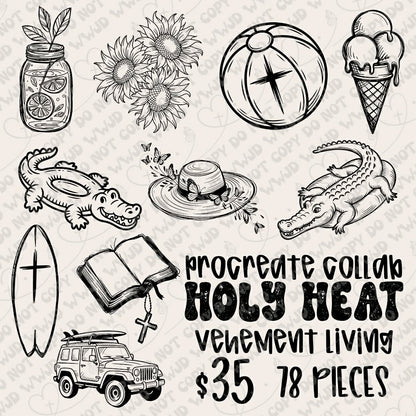 Holy Heat Procreate Stamp Collab
