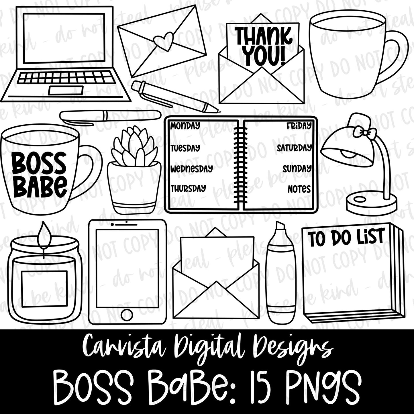 Boss Babe Outline Set