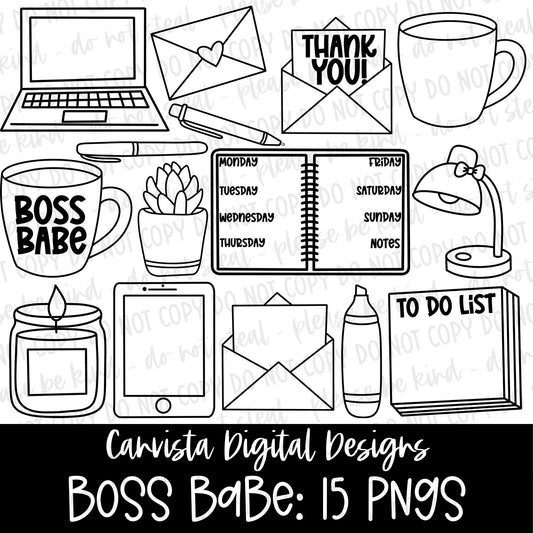 Boss Babe Outline Set