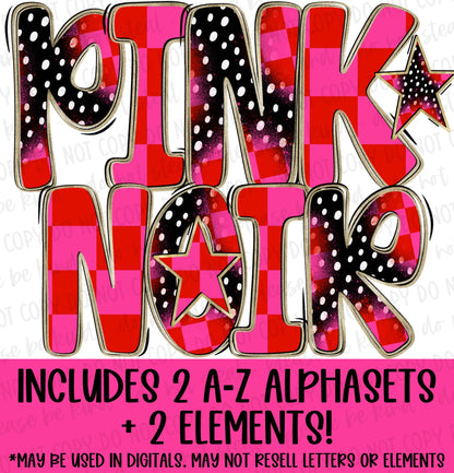 Pink Noir Mini Alphaset