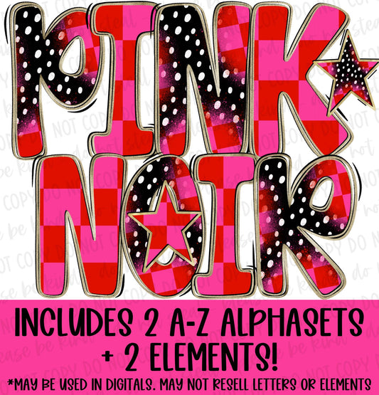 Pink Noir Mini Alphaset