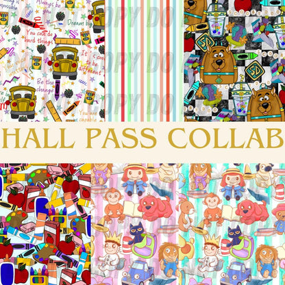 Hall Pass Collab - Designer Elements: Alphas, Clipart, Outlines, Seamless Paper, Engagement Graphics, etc