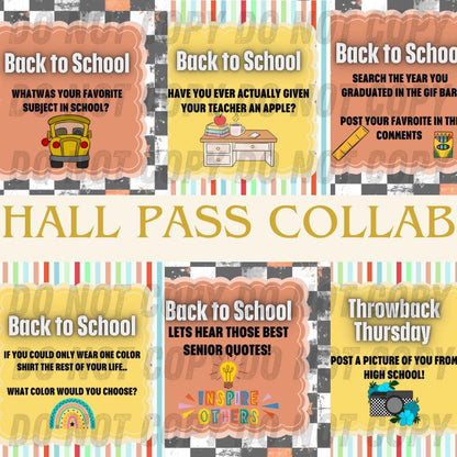Hall Pass Collab - Designer Elements: Alphas, Clipart, Outlines, Seamless Paper, Engagement Graphics, etc