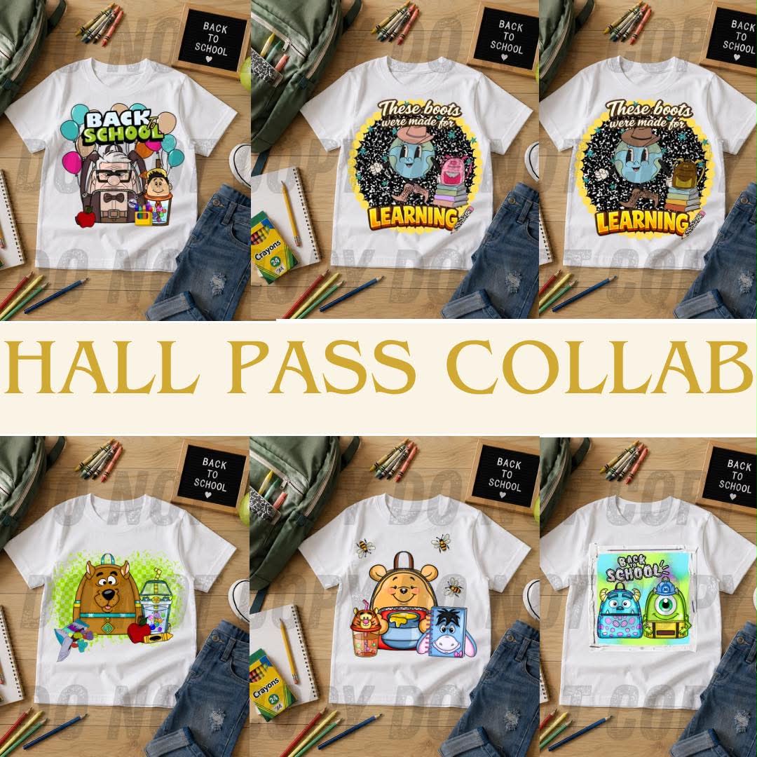 Hall Pass Collab - Designer Elements: Alphas, Clipart, Outlines, Seamless Paper, Engagement Graphics, etc