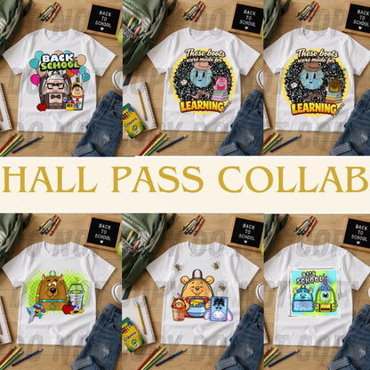 Hall Pass Collab - Designer Elements: Alphas, Clipart, Outlines, Seamless Paper, Engagement Graphics, etc