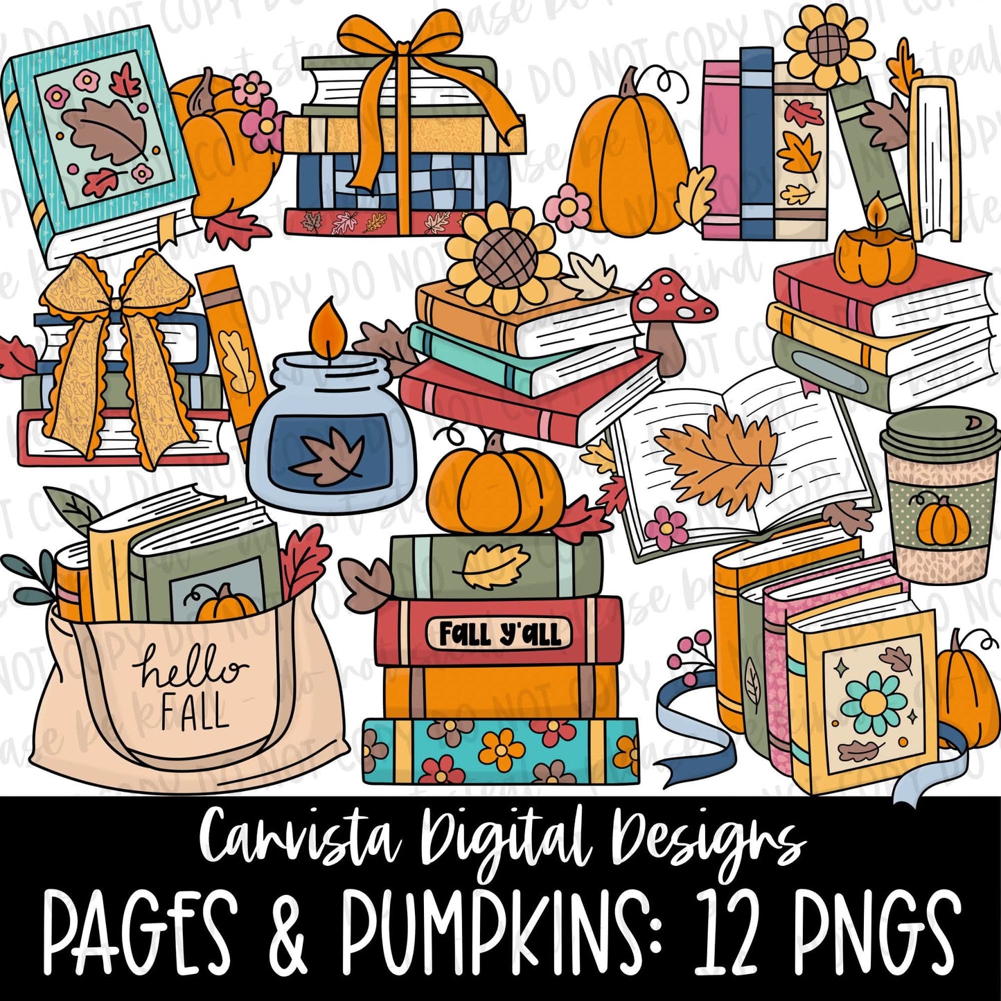 Pages & Pumpkins Clipart Set