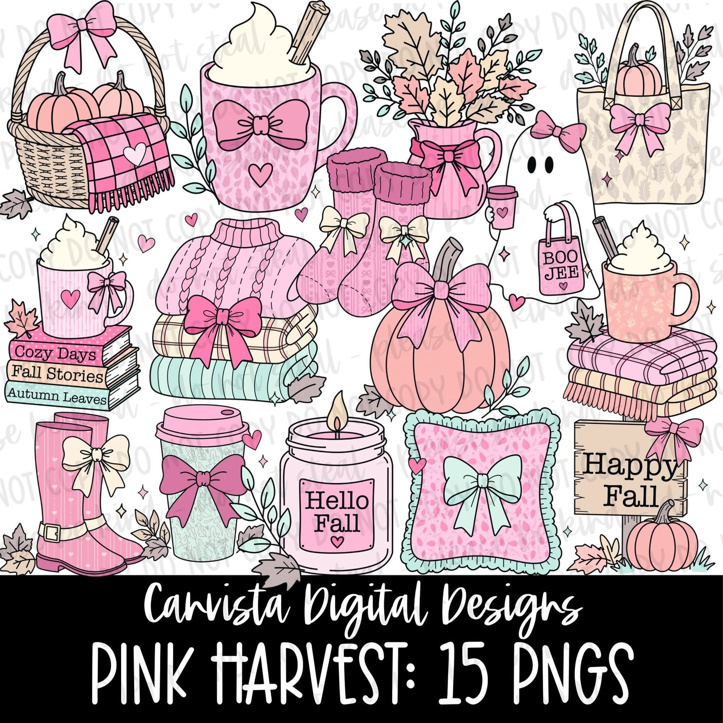 Pink Harvest Clipart Set