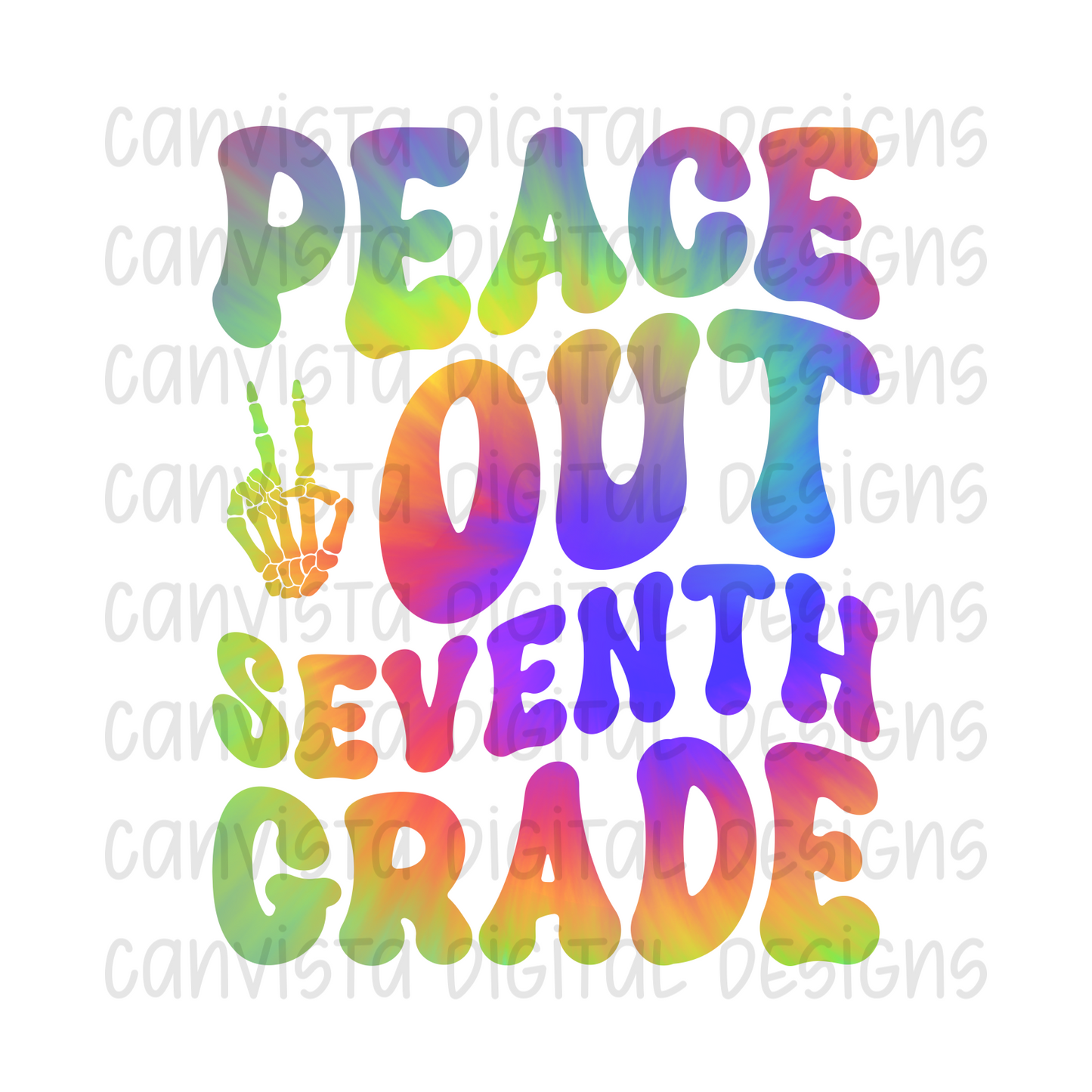 Peace Out Seventh Grade PNG File - Digital Design