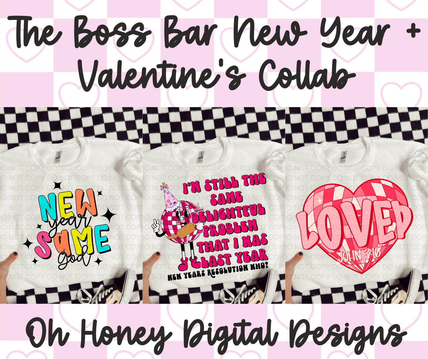 New Year + Valentine's Collab - The Boss Bar Designer Collab Bundle - Digital Designs