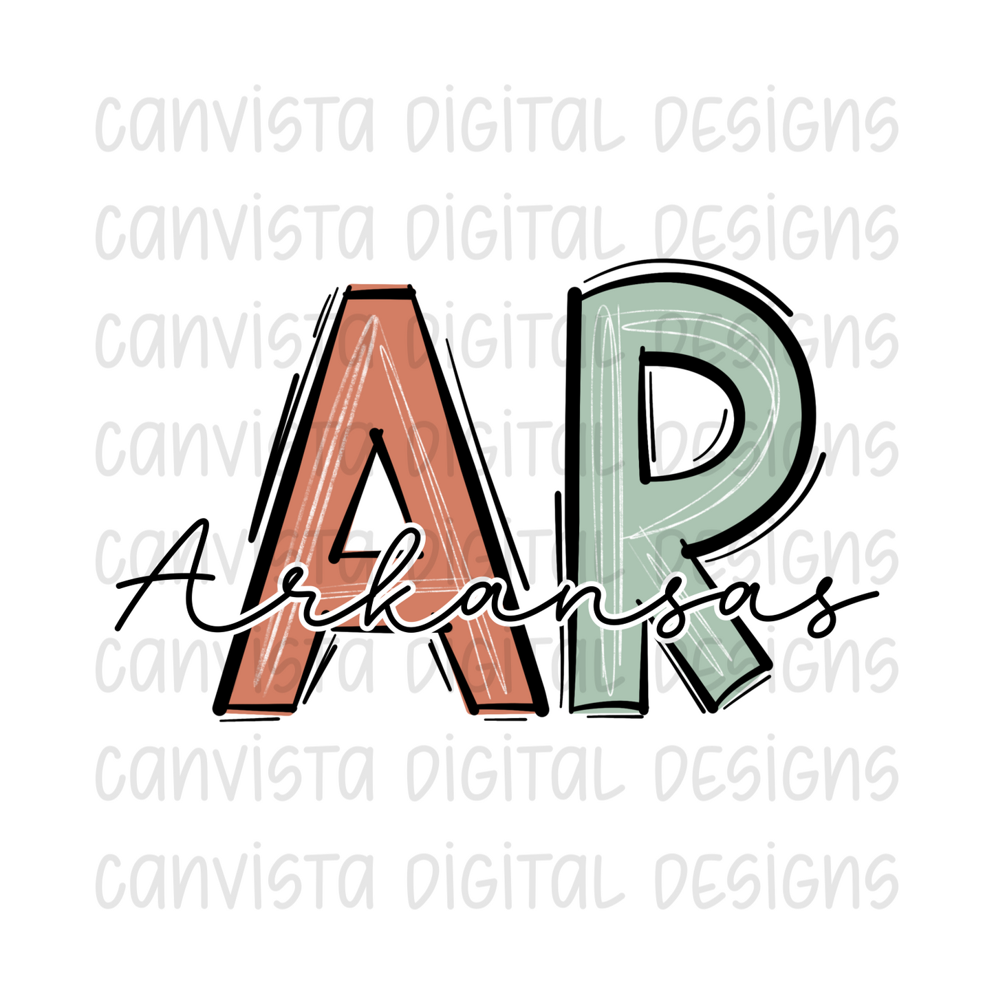 AR- Arkansas PNG File-Digital Design