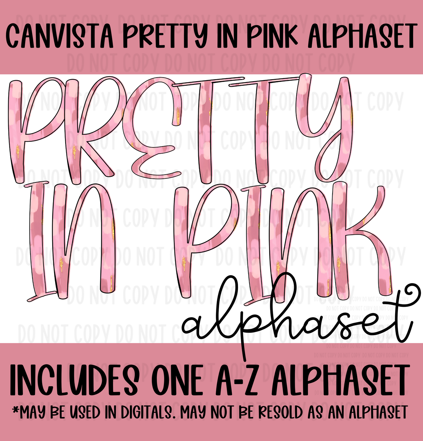 Pretty In Pink Alphaset - Must Have Access to Google Drive